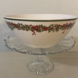 CHRISTOPHER RADKO TRADITIONS HOLIDAY CELEBRATION LARGE SERVING BOWL 9 3/8” dia